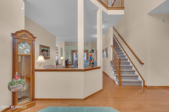 entrance foyer featuring light hardwood / wood-style floors