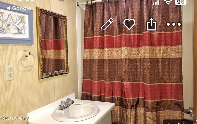 47 Nancy Ln, Barnegat, NJ 08005 - bathroom with vanity and a shower with shower curtain