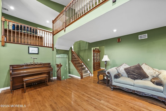 living room featuring wood-type flooring