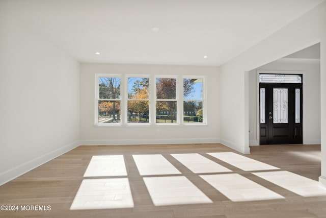 foyer featuring light hardwood / wood-style floors