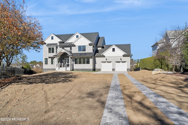 view of front of house with a garage