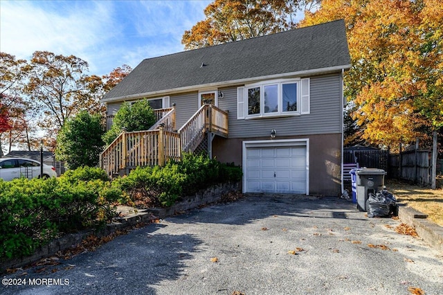 view of property with a garage