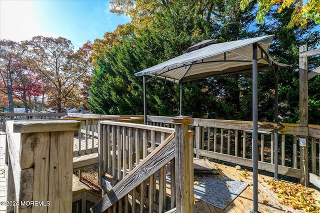 deck with a gazebo