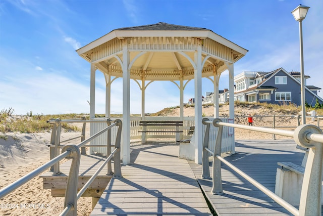 dock area featuring a gazebo