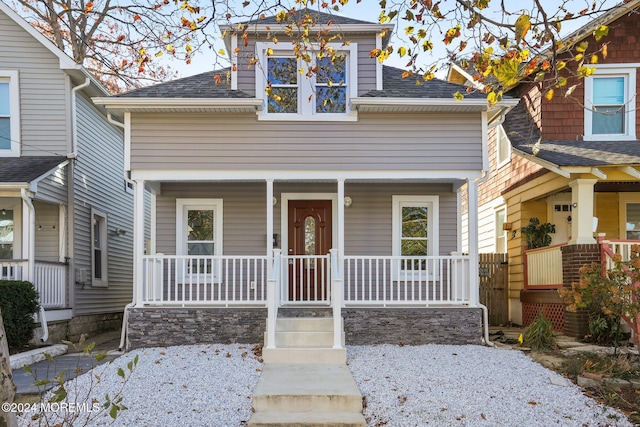 craftsman inspired home with covered porch