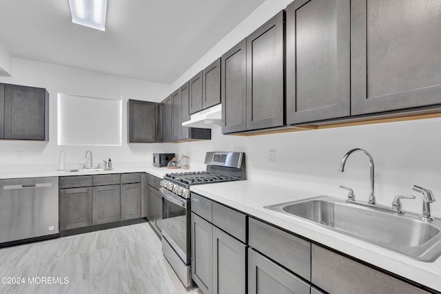 kitchen featuring sink and appliances with stainless steel finishes