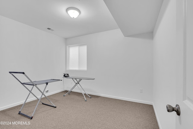 interior space featuring carpet flooring