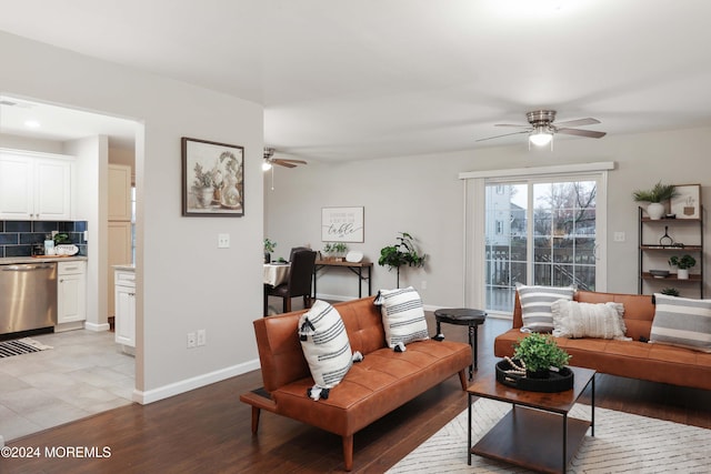 living room featuring light hardwood / wood-style flooring