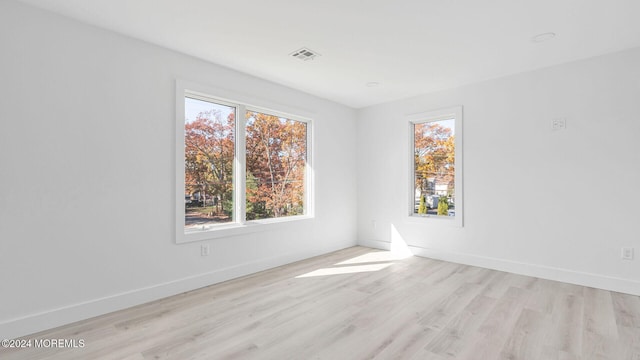 empty room featuring light wood-type flooring