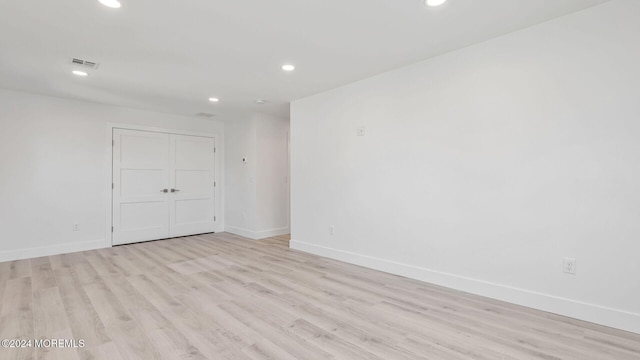 empty room featuring light wood-type flooring