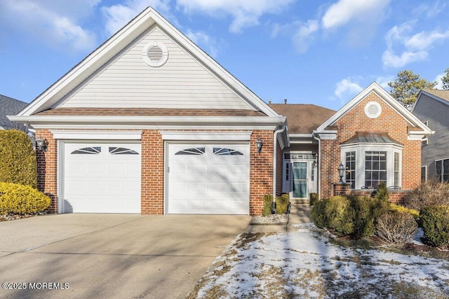 view of front of house with a garage