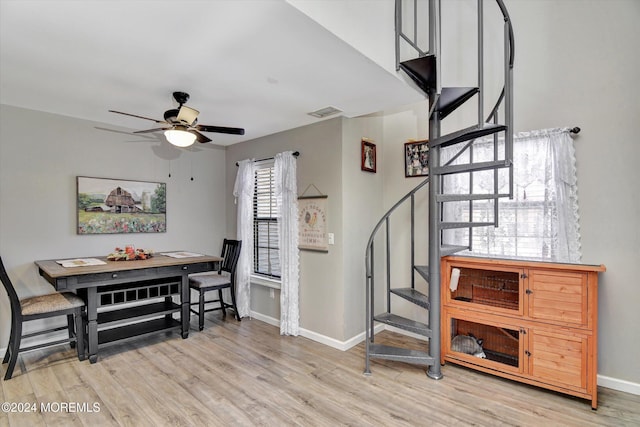 1801 Lilly Ln, Jackson, NJ 08527 - dining space with stairs, baseboards, ceiling fan, and wood finished floors