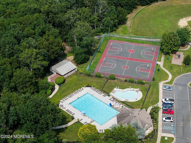 1801 Lilly Ln, Jackson, NJ 08527 - bird's eye view of a pool area