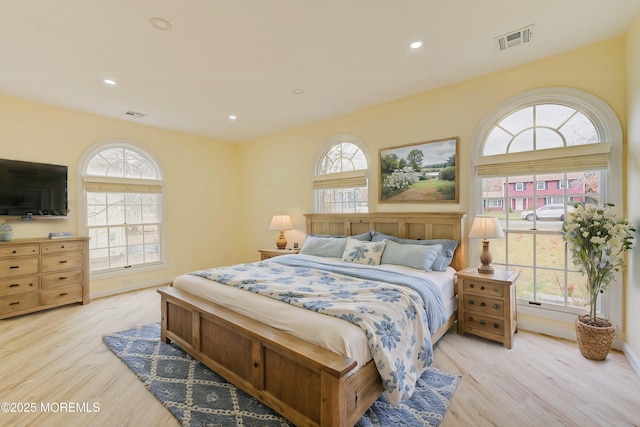 bedroom featuring light hardwood / wood-style floors