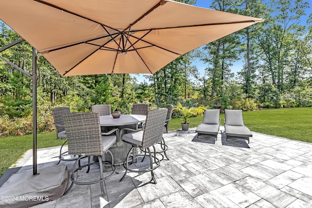 view of patio featuring outdoor dining area