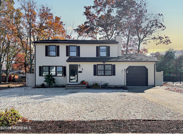 view of property with a garage