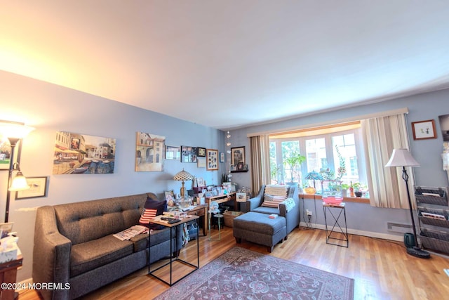 living room featuring hardwood / wood-style flooring