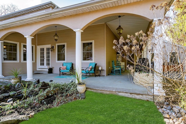 exterior space with french doors