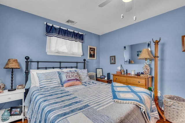 228 Hancock Ave, Seaside Heights, NJ 08751 - bedroom with ceiling fan and wood finished floors