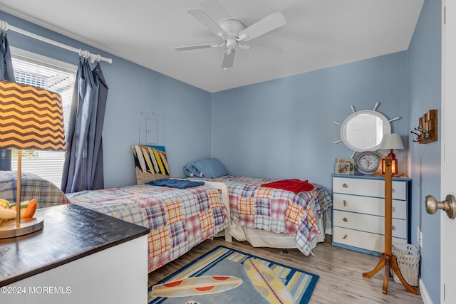 228 Hancock Ave, Seaside Heights, NJ 08751 - bedroom featuring wood finished floors and ceiling fan