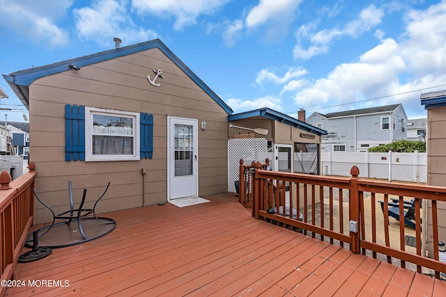 228 Hancock Ave, Seaside Heights, NJ 08751 - wooden terrace with a residential view