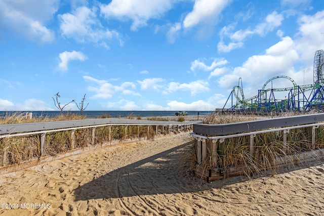 view of community featuring a water view