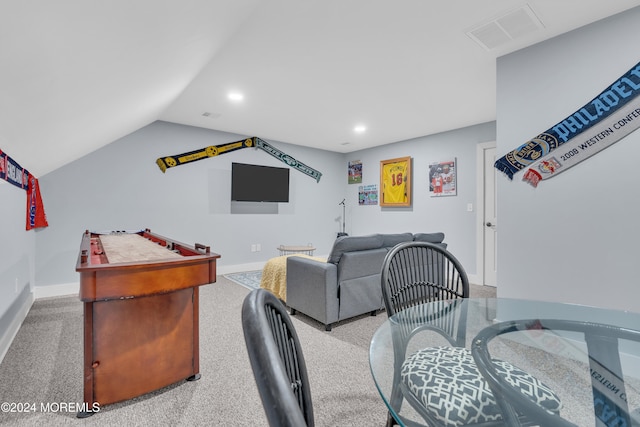 interior space featuring lofted ceiling