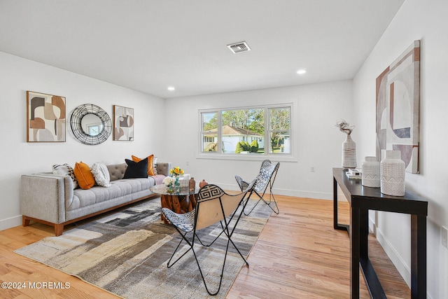 living room featuring light hardwood / wood-style floors