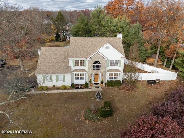 994 Hyson Rd, Jackson, NJ 08527 - view of front of home with a chimney, a shingled roof, and stone siding