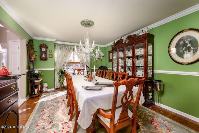 994 Hyson Rd, Jackson, NJ 08527 - dining room featuring a chandelier, crown molding, and wood finished floors