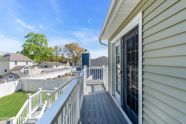 wooden balcony with a wooden deck