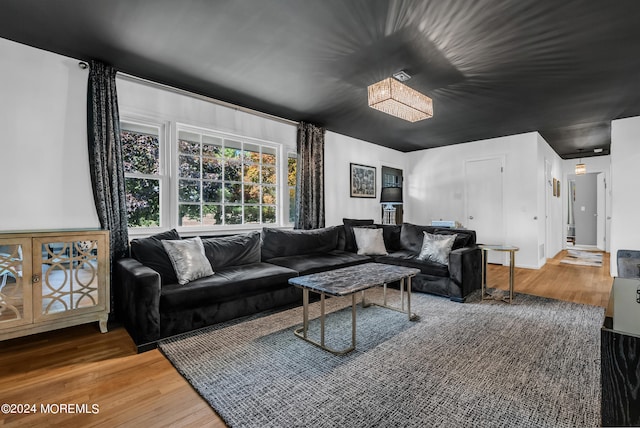 living room featuring hardwood / wood-style floors