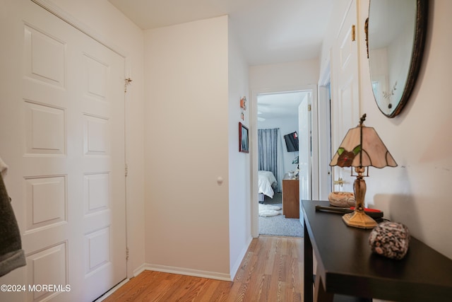 hall featuring light hardwood / wood-style flooring