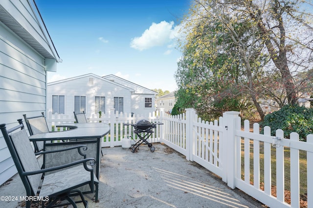 view of patio / terrace with a grill