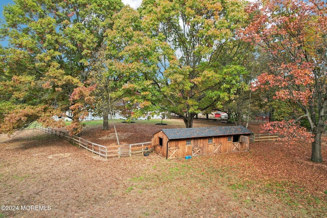 exterior space with an outdoor structure