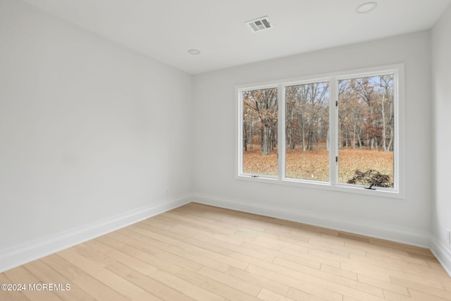 empty room featuring light wood-type flooring