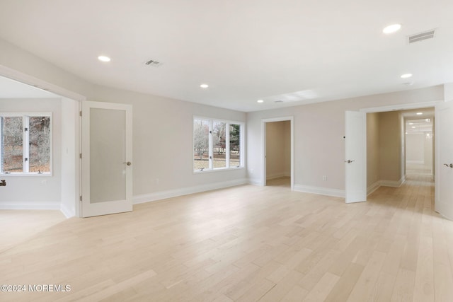 empty room featuring light wood-type flooring