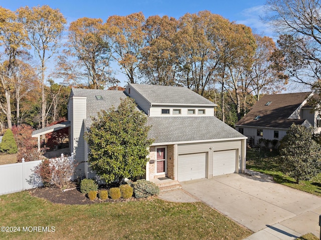 view of front property with a garage