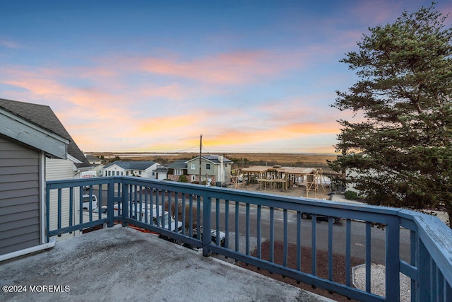 wooden balcony with a wooden deck