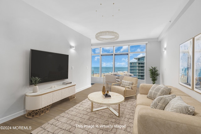 living room featuring hardwood / wood-style flooring