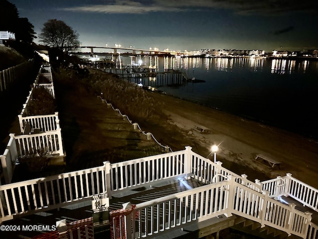 view of water feature featuring a boat dock