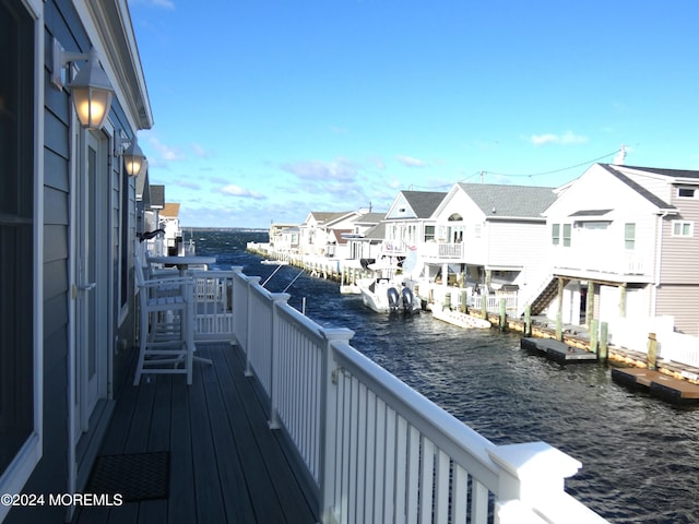 balcony with a water view