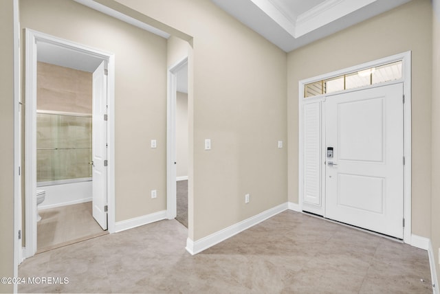 foyer entrance with ornamental molding