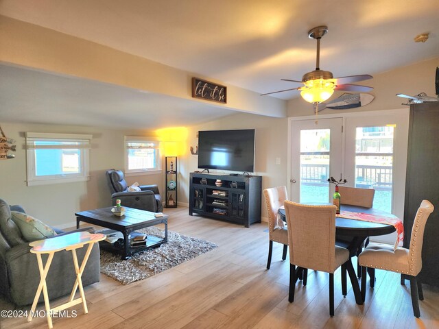 161 N Ensign Dr, Little Egg Harbor, NJ 08087 - dining area featuring ceiling fan, light wood-type flooring, and baseboards