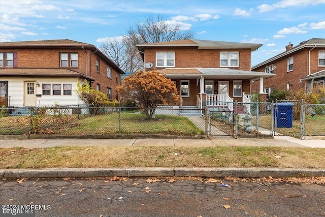 front facade with a porch