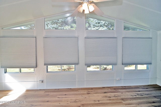 unfurnished sunroom featuring plenty of natural light and lofted ceiling