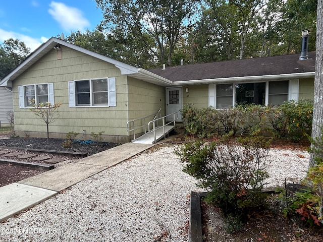 view of single story home