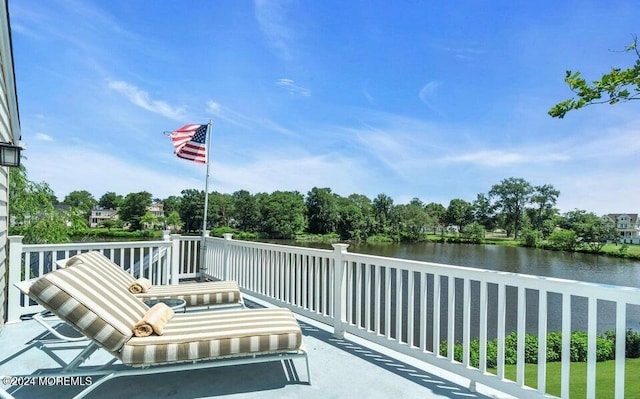 balcony with a water view