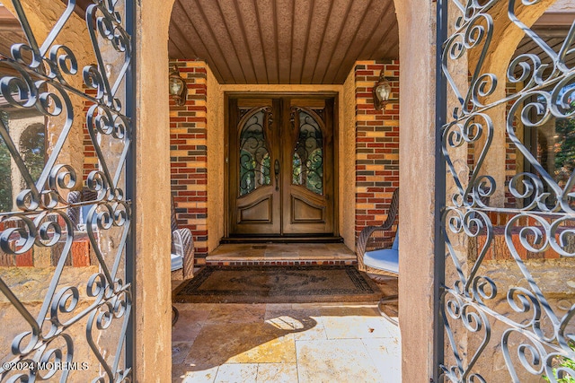 entrance to property with french doors