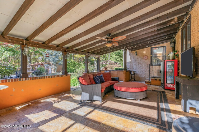 view of patio / terrace featuring ceiling fan